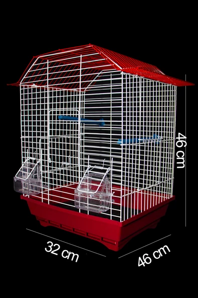 Kuş Kafesi Muhabbet Kuşu Kafesi Papağan Kafesi 3 Kapılı Izgaralı Çekmeceli Akıllı Yemlik Kapılı - 2