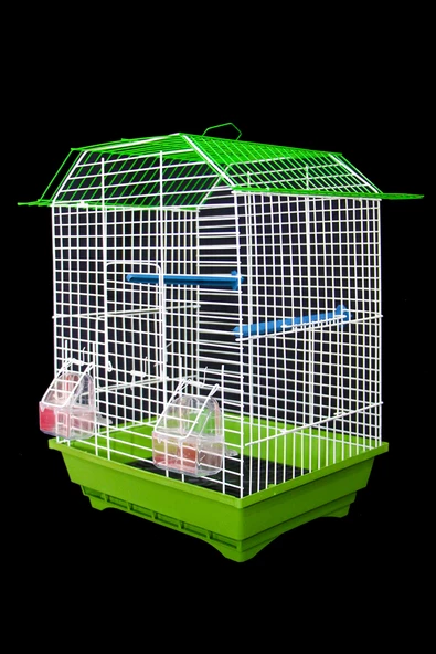 Kuş Kafesi Muhabbet Kuşu Kafesi Papağan Kafesi 3 Kapılı Izgaralı Çekmeceli Akıllı Yemlik Kapılı - 9