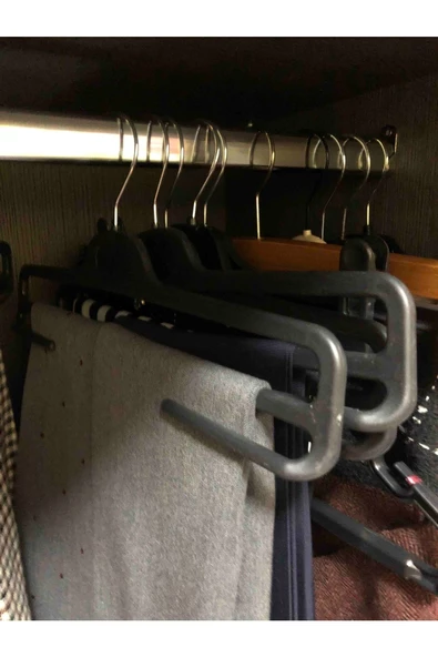 Askıcı Plastik Pantolon Askısı 10 Adet - 4