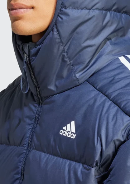 adidas Essentials Midweight Down Hooded Erkek Mont IK3213 - 4
