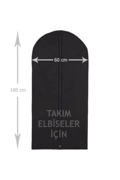 Askıcı Takım Elbise Kılıfı Gamboç 60x100 Siyah Tela Nonvoven
