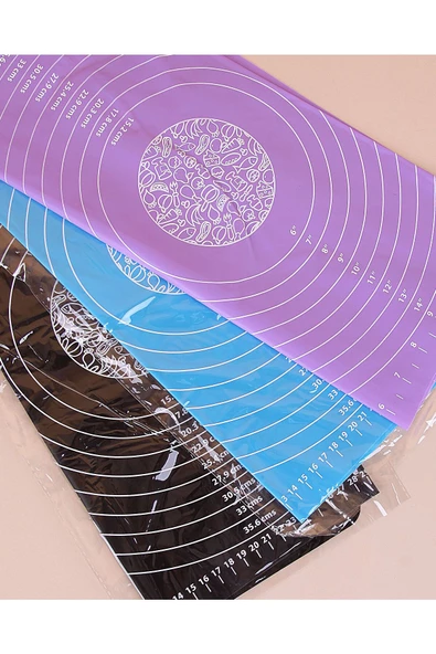 Askıcı Silikon Ölçekli Hamur Açma 40*50 CM Matı Baklava Börek Ekmek Mantı Erişte Hamuru Yoğurma Matı ürün görseli 1