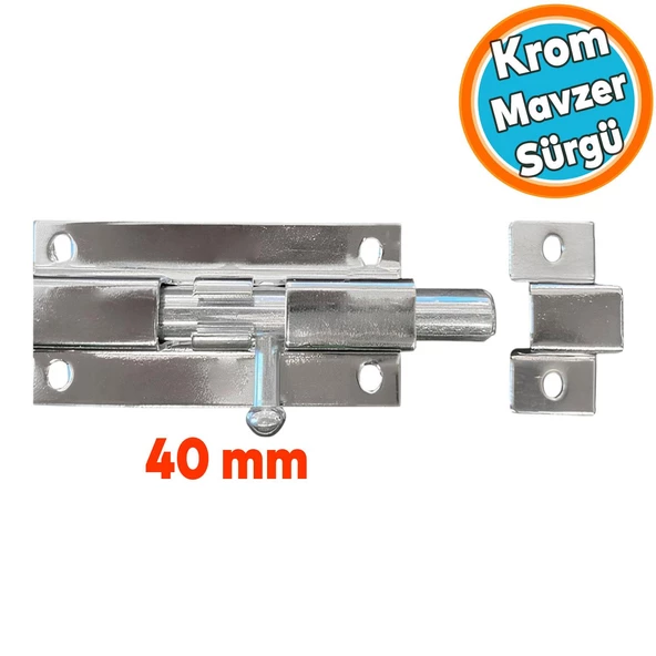 Metal Kapı Sürgüsü Küçük Krom Mavzer Sürgü Sürgülü Kilit 25x40 mm Kapı Pencere Emniyet Kilidi