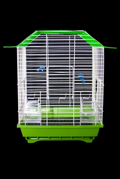 Kuş Kafesi Muhabbet Kuşu Kafesi Papağan Kafesi 3 Kapılı Izgaralı Çekmeceli Akıllı Yemlik Kapılı - 10