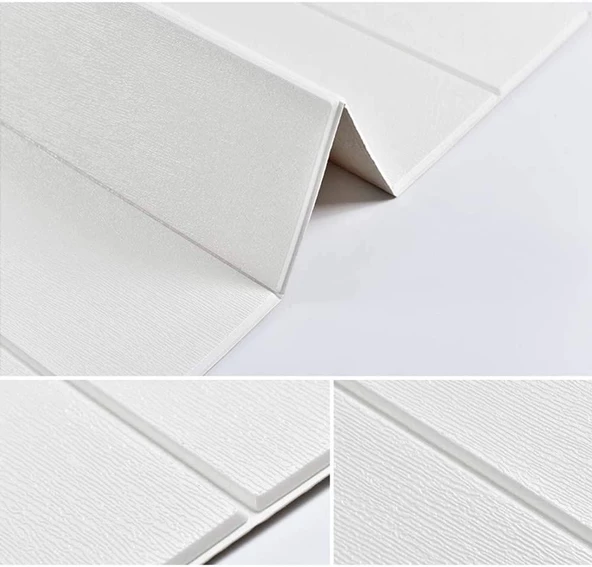 Renkli Duvarlar 3D Lambiri Tahta Model 70x500cm Kendinden Yapışkanlı Duvar Kağıdı Esnek Köpük Panel NW43 70X500CM - 4