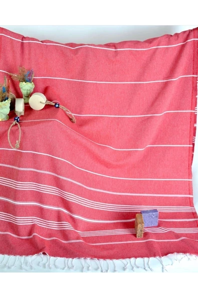 Askıcı Peştemal Banyo ve Plaj Havlusu , %100 Pamuk , Xxl 100X180CM Pembe - 3