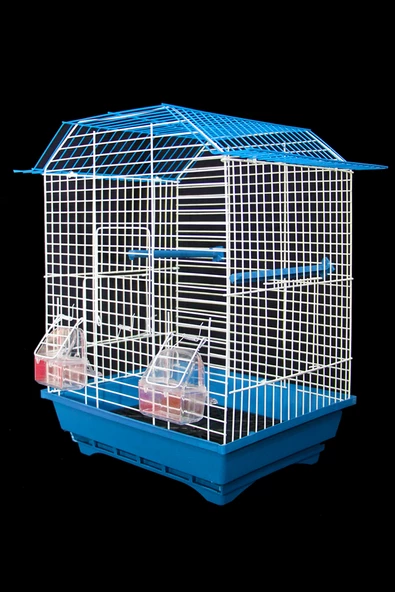 Kuş Kafesi Muhabbet Kuşu Kafesi Papağan Kafesi 3 Kapılı Izgaralı Çekmeceli Akıllı Yemlik Kapılı - 6