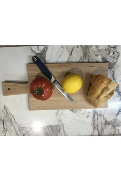 Askıcı Doğal Ahşap Et-ekmek-meyve-sebze Kesme Tahtası 17*37*1,8 - 2