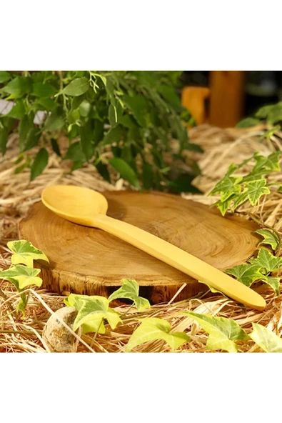 Askıcı 29 cm Uzun Tahta Kaşık Yemek Kaşığı - 2