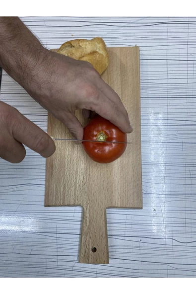 Askıcı Doğal Ahşap Et-ekmek-meyve-sebze Kesme Tahtası 17*37*1,8 - 3