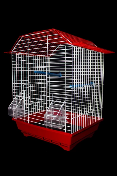 Kuş Kafesi Muhabbet Kuşu Kafesi Papağan Kafesi 3 Kapılı Izgaralı Çekmeceli Akıllı Yemlik Kapılı - 4