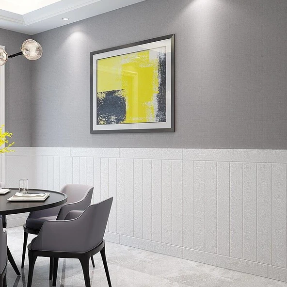 Renkli Duvarlar 3D Lambiri Tahta Model 70x500cm Kendinden Yapışkanlı Duvar Kağıdı Esnek Köpük Panel NW43 70X500CM - 5