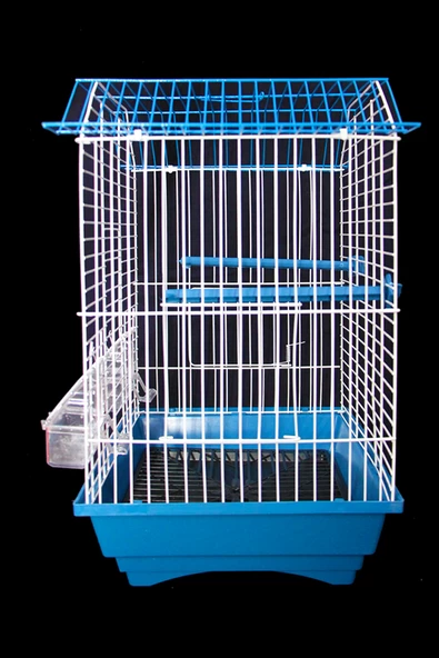 Kuş Kafesi Muhabbet Kuşu Kafesi Papağan Kafesi 3 Kapılı Izgaralı Çekmeceli Akıllı Yemlik Kapılı - 8