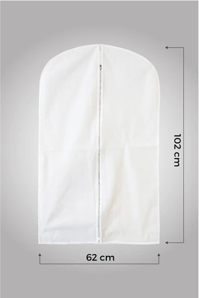 Askıcı Takım Elbise Kılıfı (gamboç) Beyaz 50 Gr. ( 5 Adet ) Düz Model ürün görseli