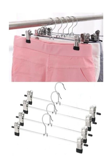 Askıcı Mandallı Pantolon Etek Askısı 40 Cm Metal 12 Adet - 4
