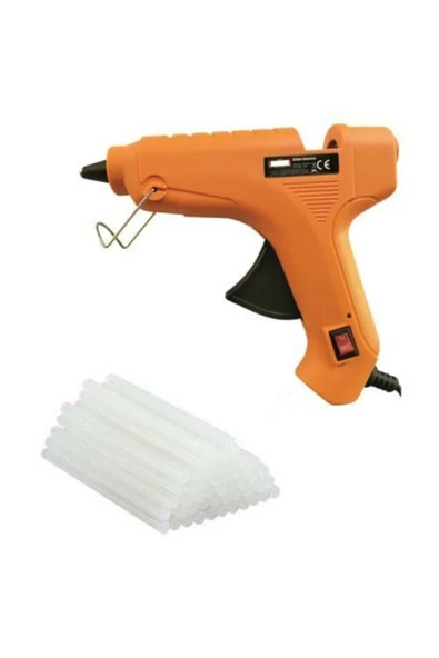 glue gun Silikon Tabancası Sıcak Silikon Tabancası 20 Watt+5 Adet 15 Cm Mum Silikon Hediyeli - 2