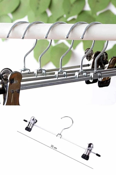 Askıcı Mandallı Pantolon Etek Askısı 40 Cm Metal 12 Adet - 2
