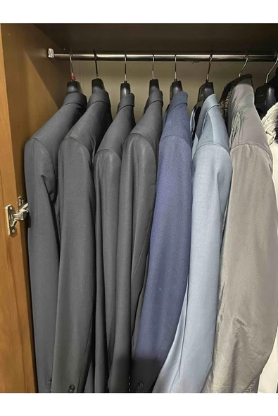 Askıcı Plastik Lüx Ceket Askısı, (10'LU PAKET) Kaba Askı, Elbise Askısı, Takım Elbise Askısı - 2