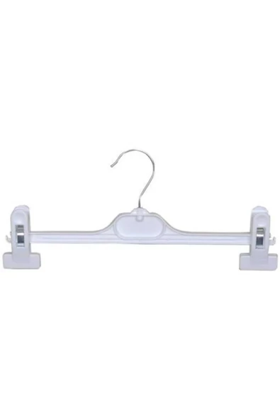 Askıcı Mandallı Askı Beyaz 10 Adet Çocuk Askısı Pantolon Ve Etek Askısı Bebek 28 Cm - 4