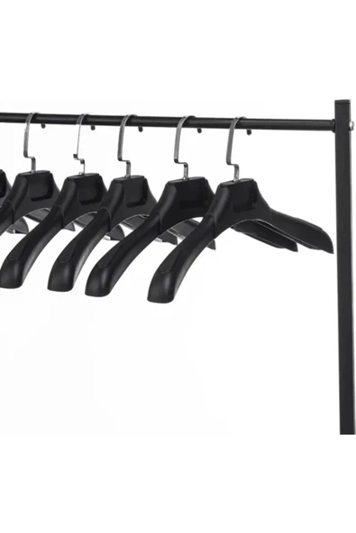 Askıcı Kadın Ceket Gömlek Askısı 10 Adet Siyah Renk Plastik Askı Soft Touch Kaplama - 2