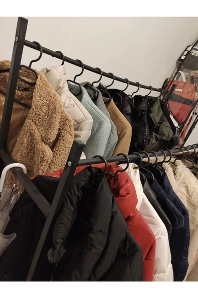 Askıcı Elbise Askısı Fular Askısı Gömlek Tişört Askısı Ince 12 Adetli Set Siyah - 2