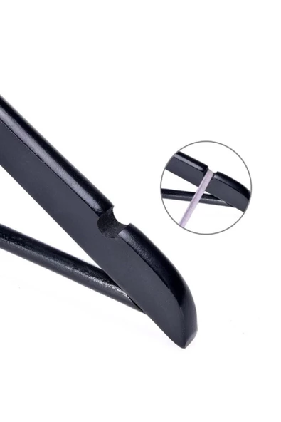 SDF Askı 12 Adet Siyah Ahşap Görünümlü Askı Kıyafet Elbise Gömlek Ve Pantolon Askısı - 2