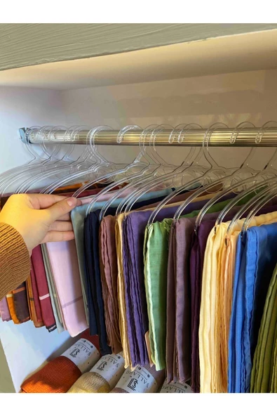 Askıcı Şal Askısı Geniş 50li Paket Kristal