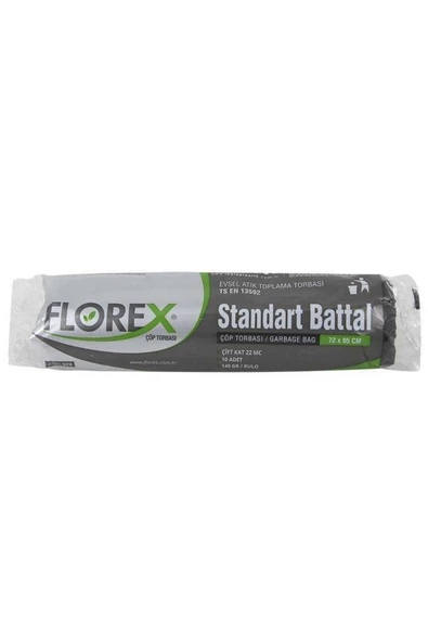 Askıcı Çöp Torbası Florex Standart Battal Boy ( 72x95 Cm ) Siyah Çöp Poşeti X 3 Adet