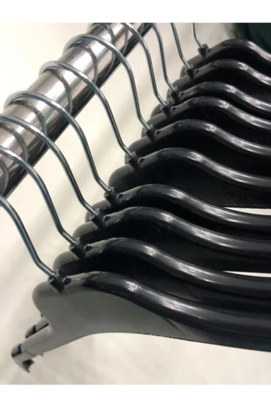 Askıcı 5 Adet Plastik Elbise Askısı Çentikli Döner Başlıklı Kıyafet Askı 42 Cm - 2