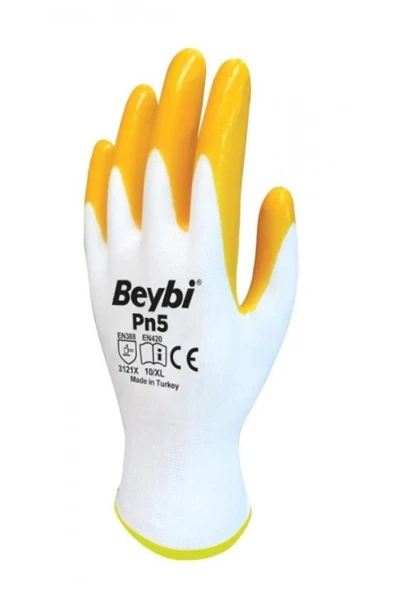 Askıcı BEYBİ Pn5 Polyester Örme Nitril Iş Eldiveni 2 Çift