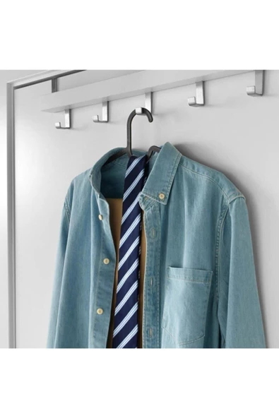 Askıcı Spruttig Askı Siyah Elbise, Fular, Gömlek, Tişört Askısı Esnek Plastik ( 10 Adet ) - 4