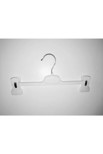 Askıcı Mandallı Askı Beyaz 20 Adet Çocuk Askısı Pantolon Ve Etek Askısı Bebek 28 Cm - 3