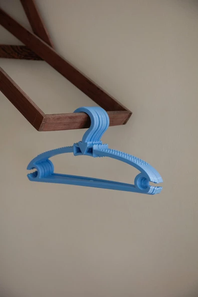 Askıcı Doğa 24 Adet Bebek Askısı Çocuk Kıyafet Askısı Mavi Fiyonk Ask - Resim 3