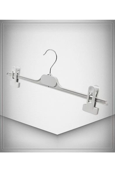 KAME STORE Sedef Askı 38 Cm Et Serisi Siyah Mandallı Pantolon Etek Şort Giyim Askısı 15 Adet - Resim 3