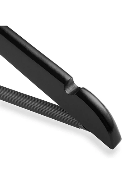 İstoç AVM A Plus Kutulu Ahşap Görünümlü Askı 12 Adet Siyah Elbise Askısı Pantalon Gömlek Askısı - 4