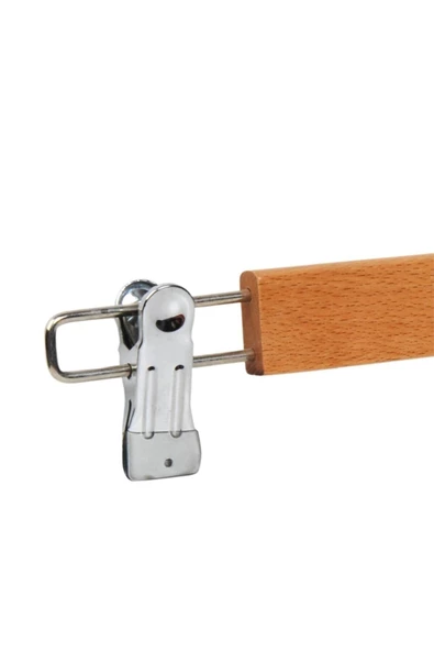 Askıcı Ahşap Mandallı Askı Etek Pantolon Askısı 5 Adet - Resim 4