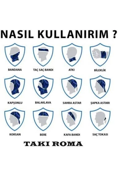 Askıcı Çok Amaçlı Kuru Kafa Bandana - 4