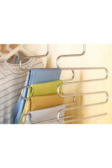 Askıcı Pantolon Askısı 5 Katlı Akıllı Pantolon Askısı Metal 2 ADET - 2