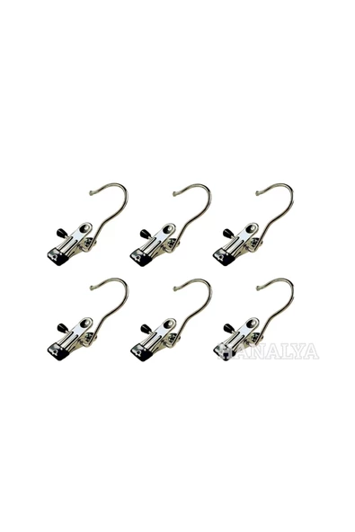 ASKICI Eşarp Askısı Elit Tek Mandal Krom Metal Askı, Şal Askısı - 100 Adet - 2