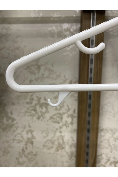 Askıcı Beyaz 38 Santimetre Elbise Askısı Fular Askısı Kıyafet Askısı Gömlek Askısı 12 Adet - 3
