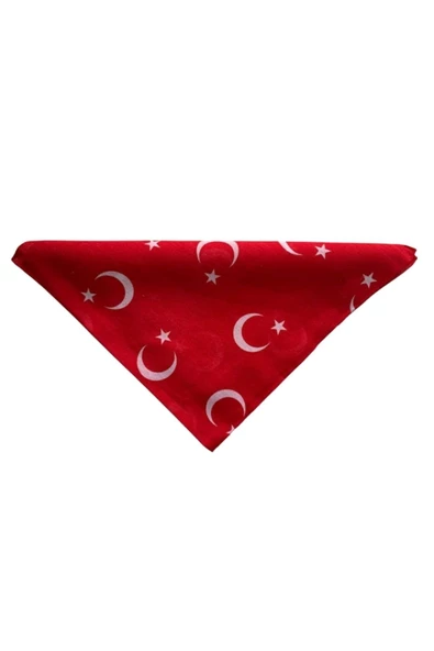 Askıcı Uniseks Türk Bayrağı Desenli Kırmızı Renk Çok Amaçlı Bandana - 4