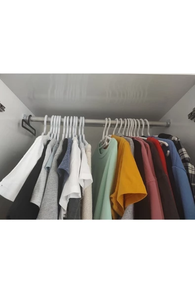 Askıcı Beyaz Elbise Askısı Fular Askısı Gömlek Tişört Askısı Kırılmaz 12 Adetli Set