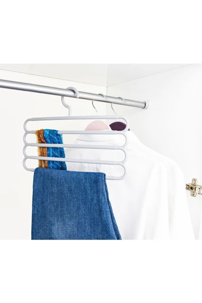 OMAK Decobella Pantolon Askısı Renkli Dolap Askısı Askı Askılık By - Resim 2