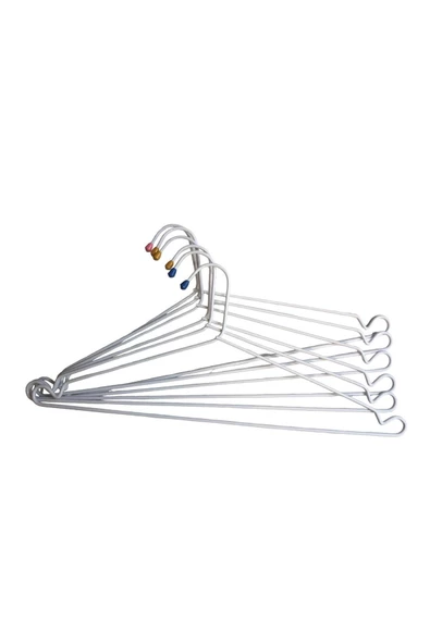 Askıcı Metal Silikon Kaplamalı Elbise Askısı Kıyafet Askısı Kaymaz Beyaz - 4