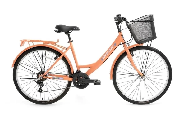 BİSAN LOTUS KADIN ŞEHİR BİSİKLETİ 34CM V 24 JANT 21 VİTES MERCAN BEYAZ
