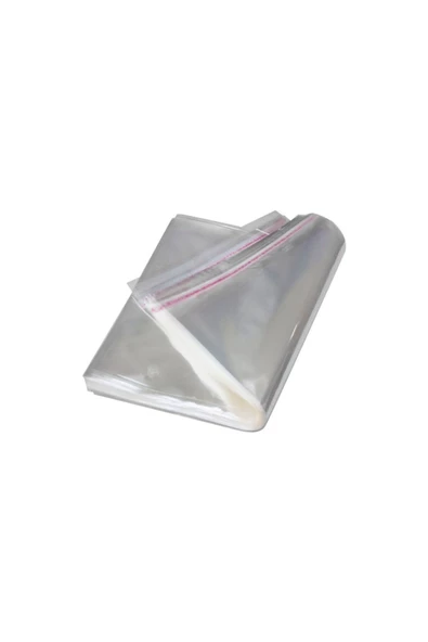 Liva Şeffaf Bantlı Jelatin - Yapışkanlı Poşet - 250 Lik Paket - Ebat 22x25 5 - Bantlı Şeffaf Poşet - 2