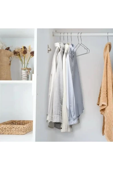 Askıcı Metal Elbise Askısı 12 Adet 3mm Kalınlık Boncuklu - 4