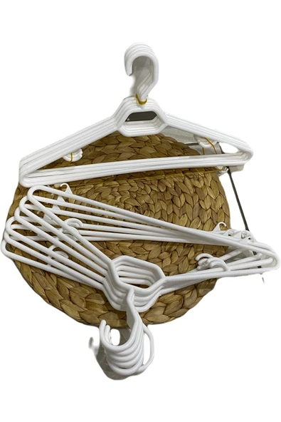 Askıcı Beyaz 38 Santimetre Elbise Askısı Fular Askısı Kıyafet Askısı Gömlek Askısı 12 Adet