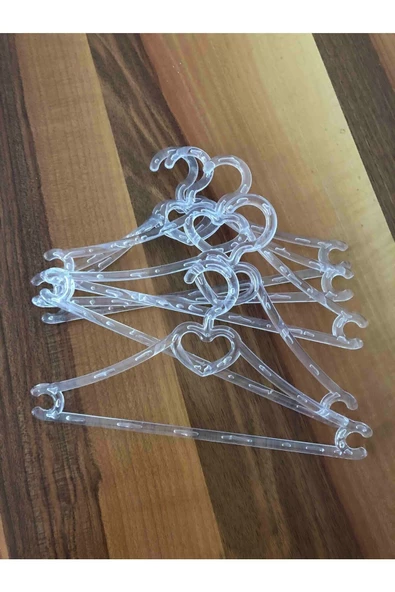 Askıcı Bebek Elbise Askısı Şeffaf Kristal Kalp Fiyonk Askı 24 Adet - 3