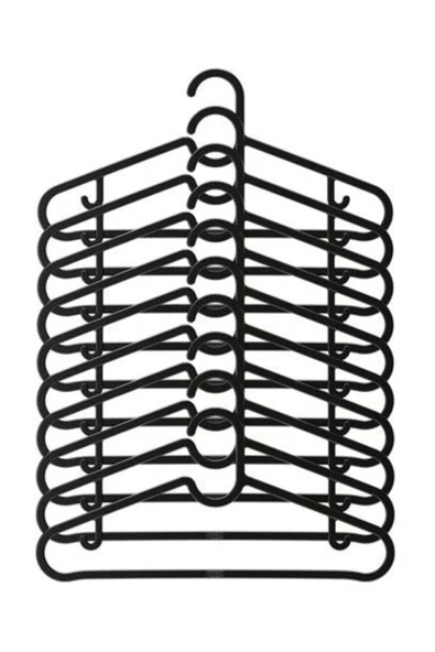 Askıcı Spruttig Askı Siyah Elbise, Fular, Gömlek, Tişört Askısı Esnek Plastik ( 10 Adet ) - 2